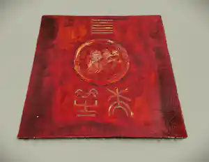Walter van Oel - groot reliëf rood gelakt olieverf op doek "honouring Chinese characters" kopen? Bied vanaf 99!