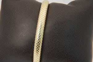 1260 - Massief zilveren en 18 krt goud vergulde bicolor unisex "slaven" armband kopen? Bied vanaf 39!
