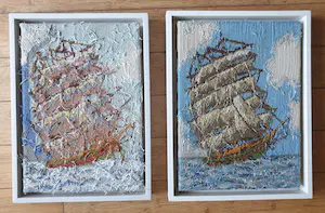 Rob Scholte - Twee Galjoenen - Embroidery Show en Expo Ensor Huis (Hommage aan Jan Hoet) kopen? Bied vanaf 600!