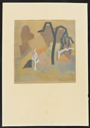 Harry van Kruiningen - Litho, Abstracte voorstelling van drie bomen kopen? Bied vanaf 80!