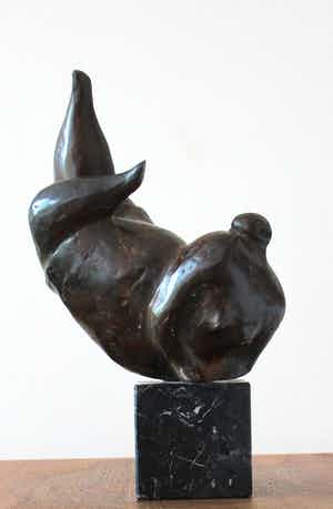 Evert van Hemert - Bronzen beeld: liggende dame (oplage 3 stuks) verkocht voor € 750!