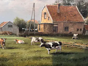 Gert-Jan Veenstra - Landschap met boerderij en koeien kopen? Bied vanaf 400!