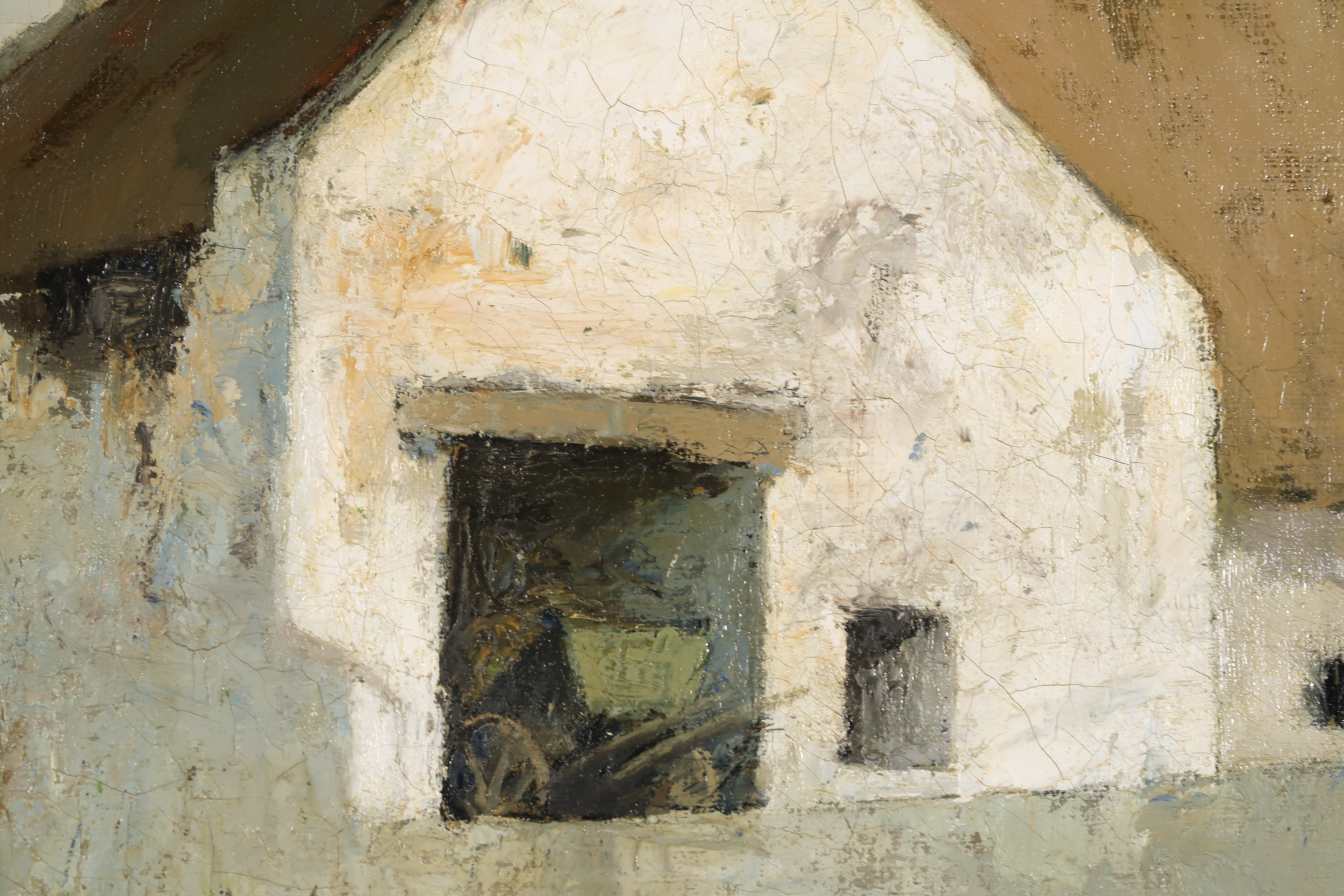 Christiaan Soer - Olieverf op doek, Landschap met witte huizen kopen? Bied vanaf 180!