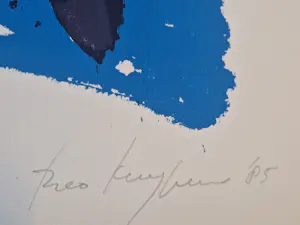 Theo Kuijpers - Grote in 1985 gemaakte kleuren lithografie - ZT - kleine oplage (35) kopen? Bied vanaf 31!