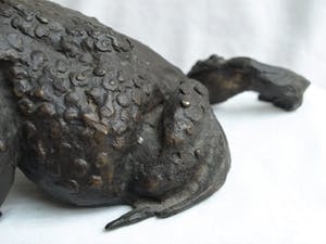 Niet of onleesbaar gesigneerd - Bronzen beeld , Kikker / Pad kopen? Bied vanaf 10!