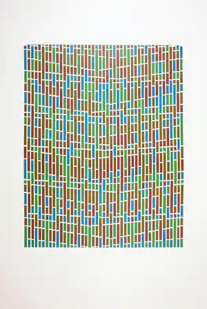 Jaap van den Ende - Zeefdruk, Geometrische compositie verkocht voor € 50!