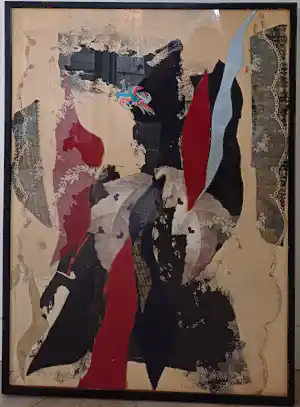 Helga Paetzold - Textielcollage zonder titel verkocht voor € 50!