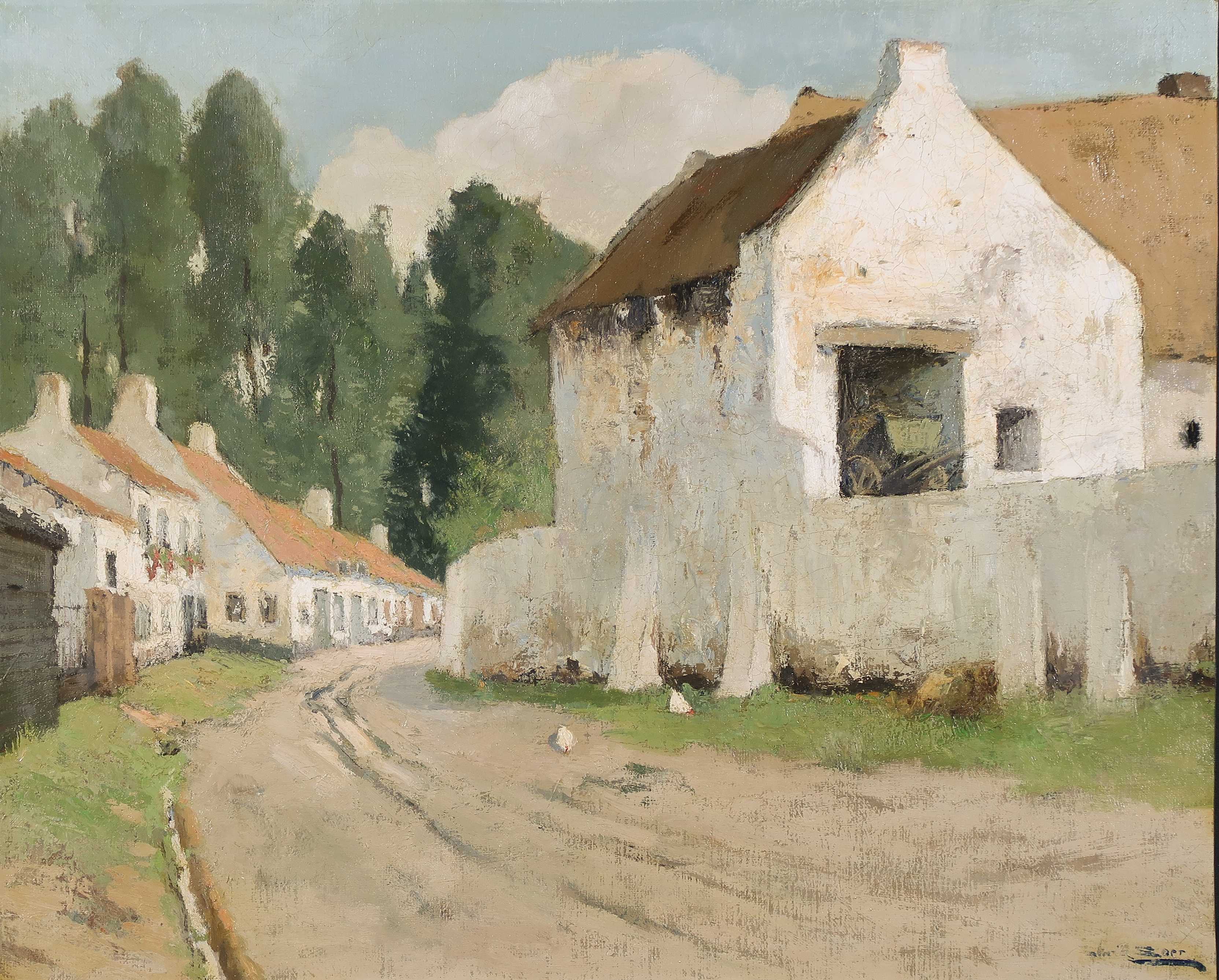 Christiaan Soer - Olieverf op doek, Landschap met witte huizen kopen? Bied vanaf 180!