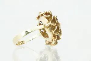 Sierlijke 14 karaats geel-gouden opengewerkte Bloem of Dahlia ring - gekeurd kopen? Bied vanaf 170!