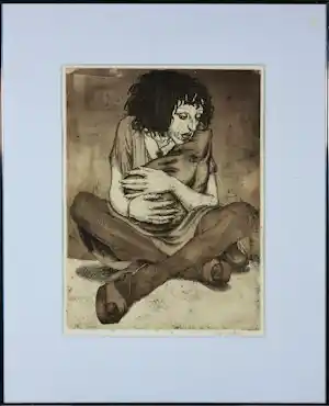 Herman Gordijn - Ets ,Gemma - Ingelijst verkocht voor € 100!