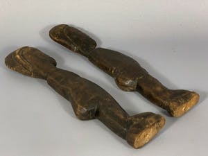 Dogon - 190822 - Very Old Tribal used African couple EWE statues - Togo kopen? Bied vanaf 35!