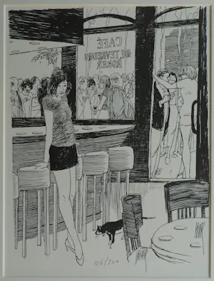Peter van Straaten - Zeefdruk – ‘Café De Tevreden Roker’ kopen? Bied vanaf 50!
