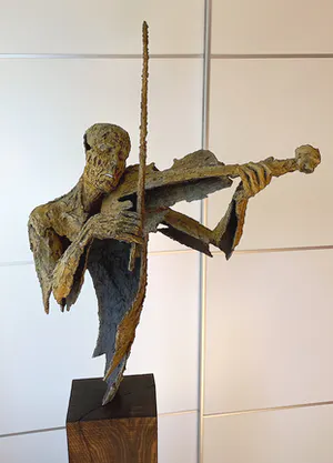 Jacques Van Den Abeele - Violonist, bronzen beeld (groot, zwaar) kopen? Bied vanaf 2750!