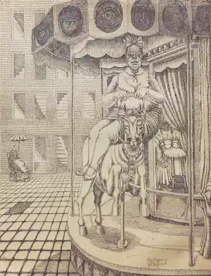 Herman Gordijn - Draaimolen, ets verkocht voor € 250!