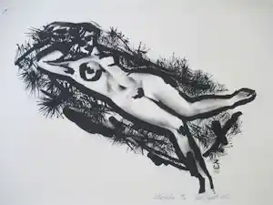 Wim Zwiers - Liggend naakt - Litho verkocht voor € 55!