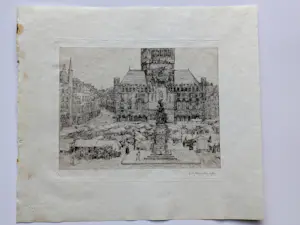 Gerrit Haverkamp - 1913 - De Grote Markt te Brugge kopen? Bied vanaf 20!