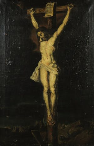 Niet of onleesbaar gesigneerd - Olieverf op doek, Corpus Christi - Ingelijst (Groot) kopen? Bied vanaf 1!