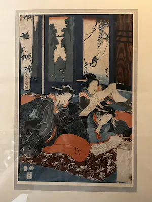 Kunisada Utagawa - Ukiyo-e/Nishiki-e Twee lezende Geisha's grote afbeelding kopen? Bied vanaf 200!