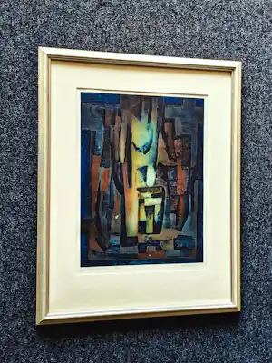 Marcel Fiorini - Erg mooie jaren 60 Ets/aquatint - Epr. d'Artiste exemplaar - originele lijst verkocht voor € 68!