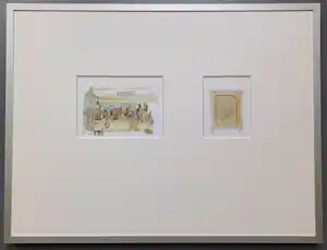 Peter Vos - 2 gesigneerde ingelijste tekeningen verkocht voor € 199!