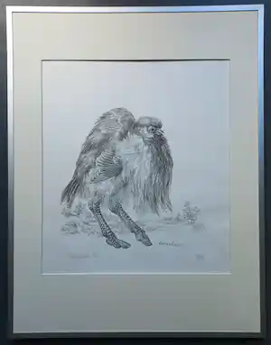 Peter Vos - Kameelmus - gesigneerde ingelijste litho verkocht voor € 250!