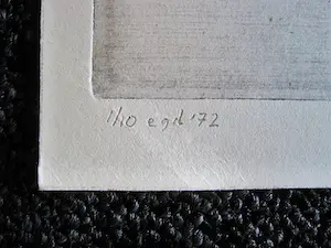 Niet of onleesbaar gesigneerd - Mooie minimalistische ETS "Dijk met schapen" kleine oplage (10) - gesigneerd kopen? Bied vanaf 1!