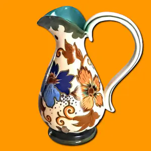 Plateelbakkerij Zuid-Holland - Keramikkrug Keramikvase Art Deco Modell 4812 Dekor "Godelin" 50er Jahre kopen? Bied vanaf 60!