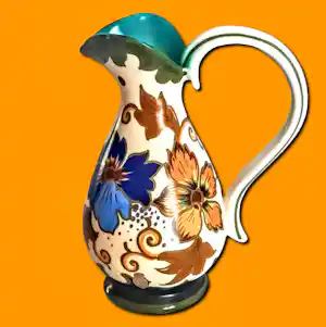 Plateelbakkerij Zuid-Holland - Keramikkrug Keramikvase Art Deco Modell 4812 Dekor "Godelin" 50er Jahre kopen? Bied vanaf 60!
