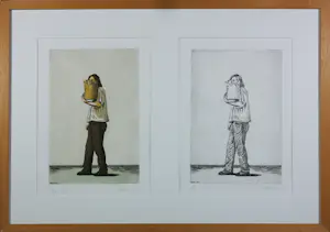Erlend Steiner Lovisa - (Ingekleurde) Etsen op papier, Pierre - Ingelijst kopen? Bied vanaf 35!