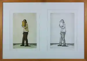 Erlend Steiner Lovisa - (Ingekleurde) Etsen op papier, Pierre - Ingelijst kopen? Bied vanaf 35!