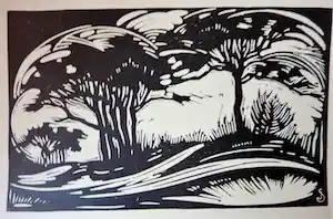 Jan Schonk - Houtsnede "Bilderberg" 1926 verkocht voor € 30!