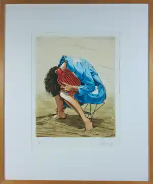 Erlend Steiner Lovisa - Ingekleurde ets, Margo III - Ingelijst kopen? Bied vanaf 40!