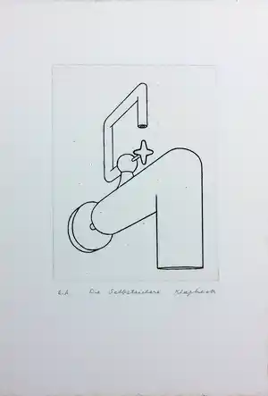 Konrad Klapheck - Die Selbstsichere verkocht voor € 350!