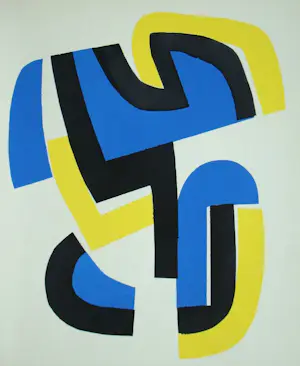 Jean Dewasne - Abstracte compositie - 1952 - Sjabloon in gouachekleuren kopen? Bied vanaf 70!
