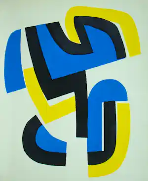 Jean Dewasne - Abstracte compositie - 1952 - Sjabloon in gouachekleuren kopen? Bied vanaf 70!