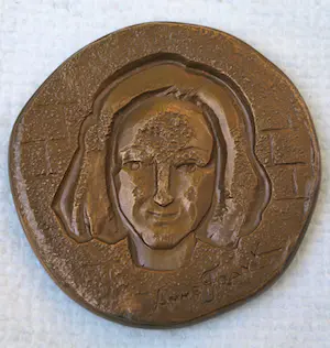Niet of onleesbaar gesigneerd - Anne Frank , Bronzen penning , Parijs 1965 , Georges Simon kopen? Bied vanaf 1!