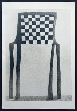 Klaas Gubbels - Schaaktafel, litho kopen? Bied vanaf 175!