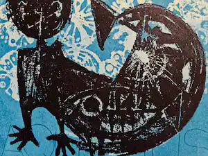 Rob Cox - 1965 - kleine oplage (21/50) Ets en aquatint - Zodiac-Aquarius - gesigneerd verkocht voor € 35!