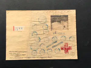 Niet of onleesbaar gesigneerd - collage met stempels en teksten (nyx vicaris) kopen? Bied vanaf 10!