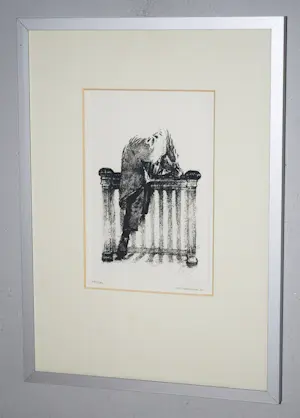 Hans Leyerzapf - "Judge, here I come " - ets vernis-mou - ingelijst kopen? Bied vanaf 75!