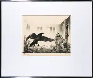 Peter Vos - Litho, The Old Man of Whitehaven - Ingelijst verkocht voor € 150!