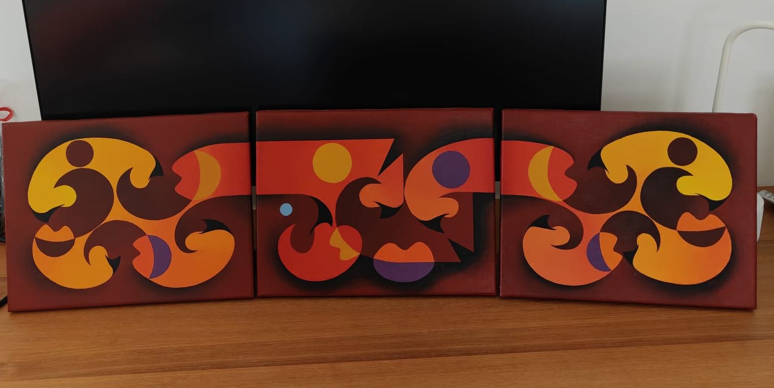 Kobe De Peuter - Gesigneerd drieluik uit 2005 – Acryl op doek kopen? Bied vanaf 1000!