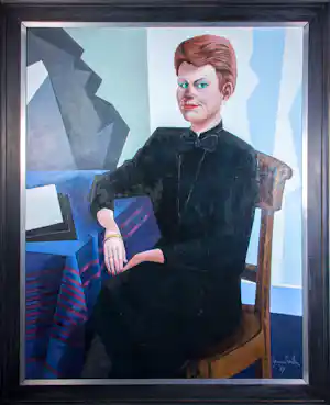 Janus Nuiten - Olieverf op doek, Zonder titel - Ingelijst verkocht voor € 90!