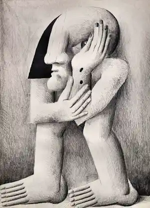Horst Antes - Figur mit zwei Wunde, litho kopen? Bied vanaf 195!