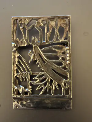 Jeroen Krabbé - Zilveren design broche/hanger 'Vogelxang' kopen? Bied vanaf 50!
