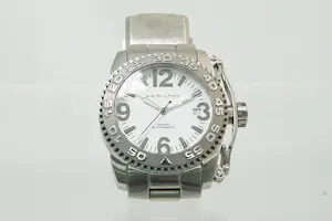 50 - Stalen Herenpolshorloge met band Hamilton Khaki Automatic kopen? Bied vanaf 150!