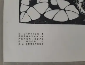 Adrianus Johannes Grootens - Diptiek - 2 houtsnedes uit Wendingen 1919 kopen? Bied vanaf 1!
