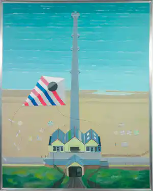Kees Balvers - Acryl, Strand - Ingelijst verkocht voor € 100!
