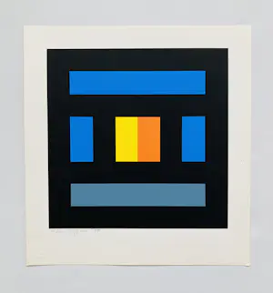 Ian Tyson - blue , yellow, orange (geometrisch abstract) kopen? Bied vanaf 95!