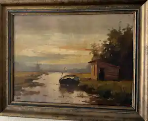 J. Warmenhoven - Vlet op plas verkocht voor € 35!